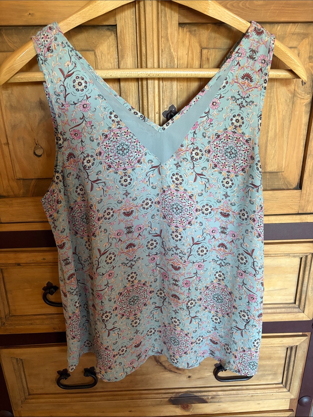 Maurices Light Blue Floral V-Neck Camisole